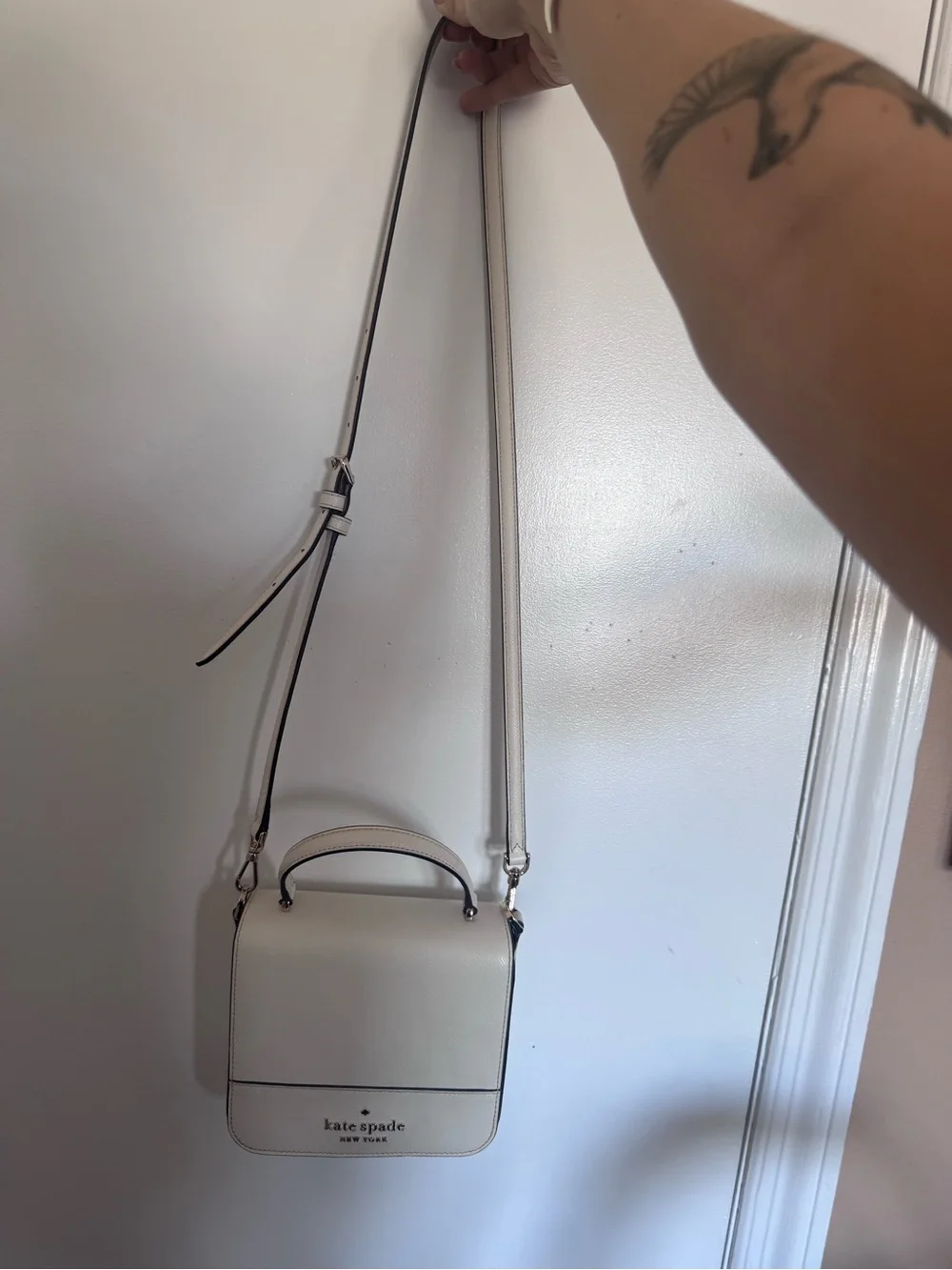 kate spade Cream and Black Top-Handle Crossbody Bag